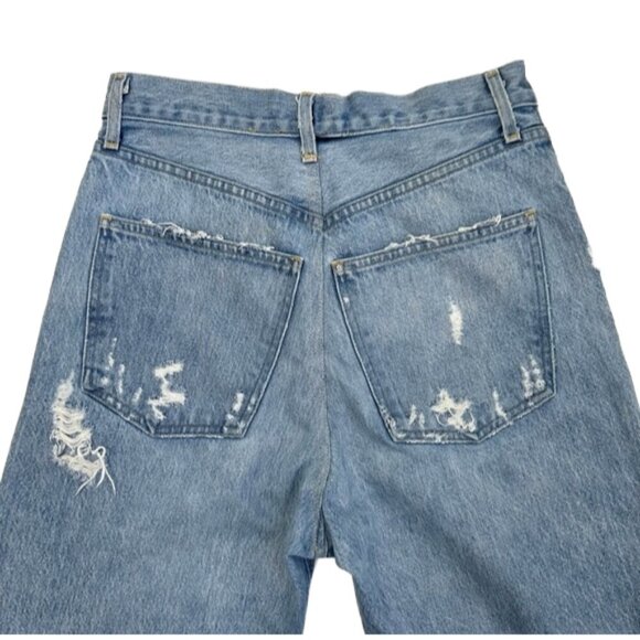 AGOLDE High-Rise Distressed Straight Leg Jeans Light Wash Designer Denim 26 - Picture 8 of 15